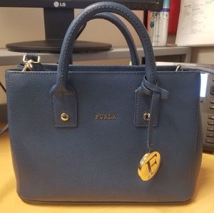 Furla Josi Small Leather Tote, Cobalt